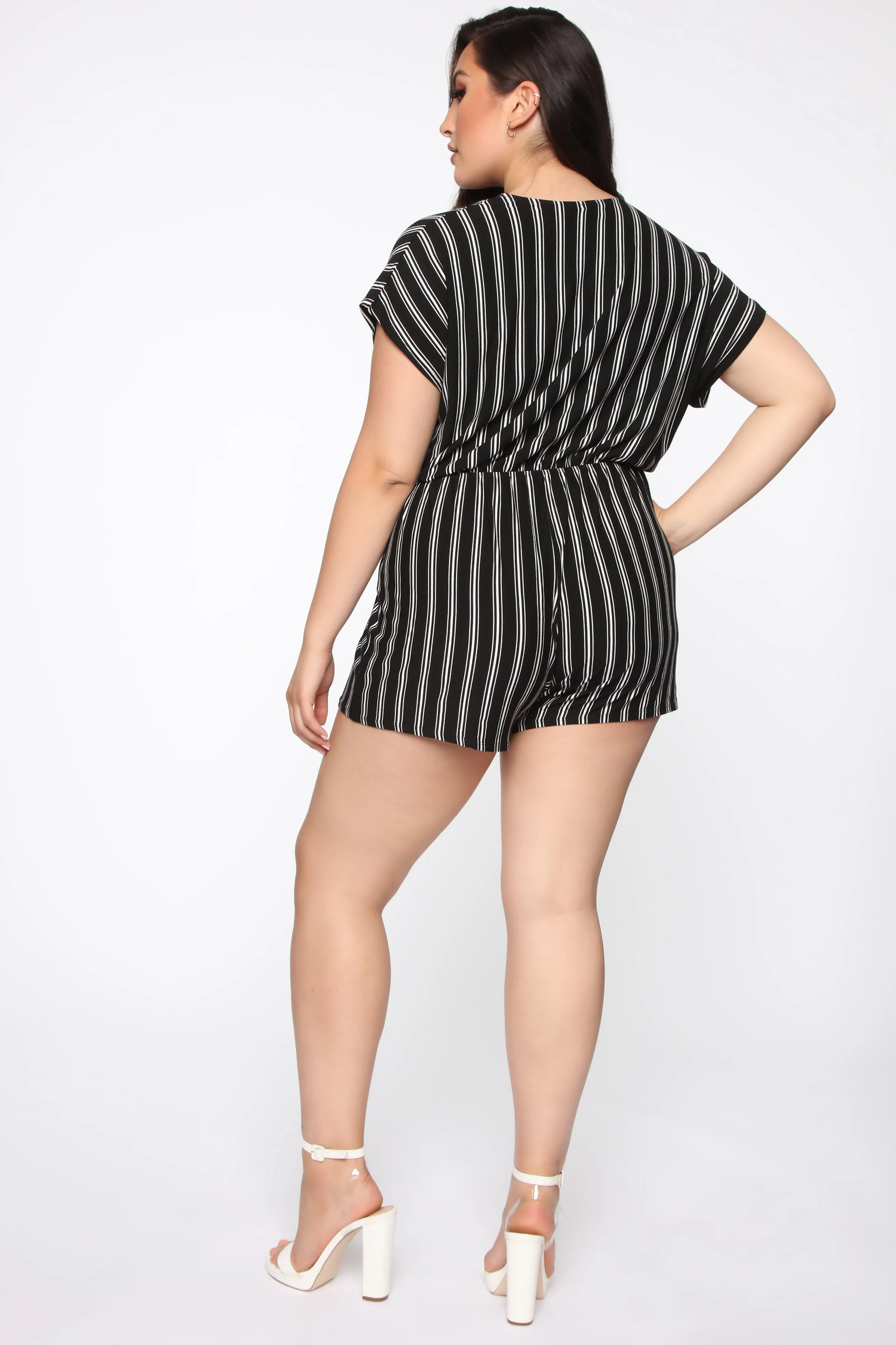 Ain't It Fun Striped Romper - Black/White