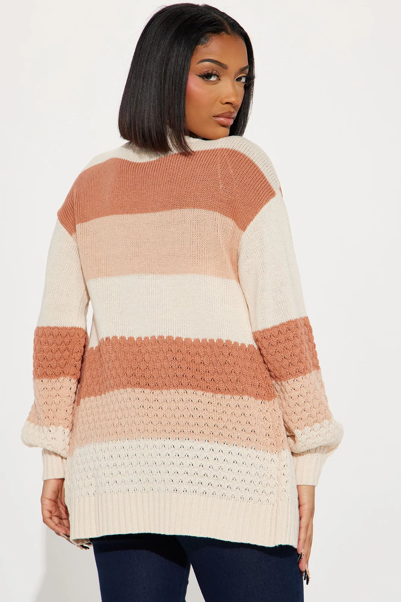 Alcina Color Block Cardigan - Sand/combo