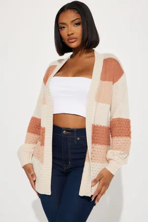 Alcina Color Block Cardigan - Sand/combo