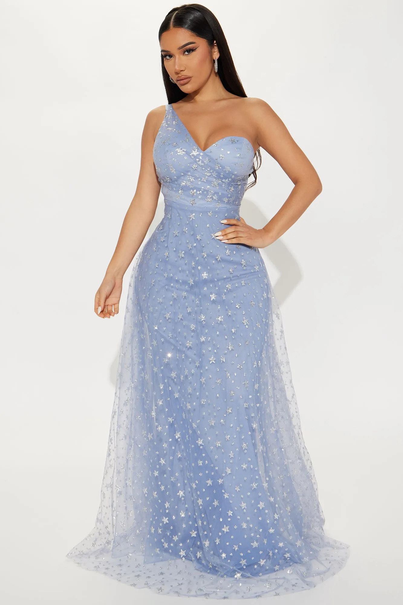 All The Stars Tulle Maxi Dress - Light Blue