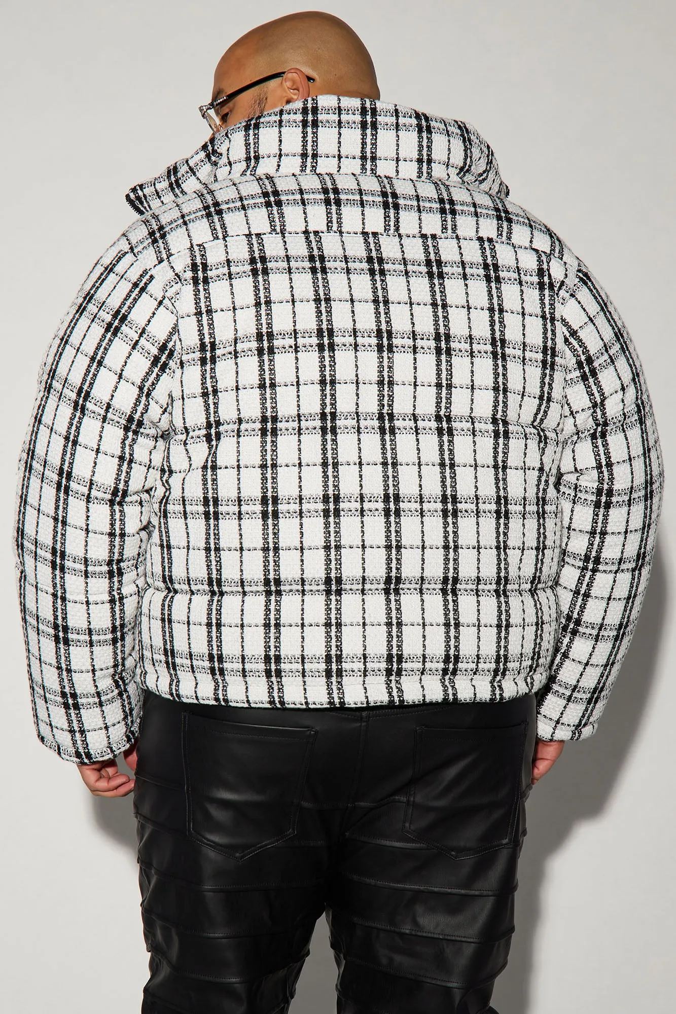 Allston Boucle Buckle Puffer - Black/White