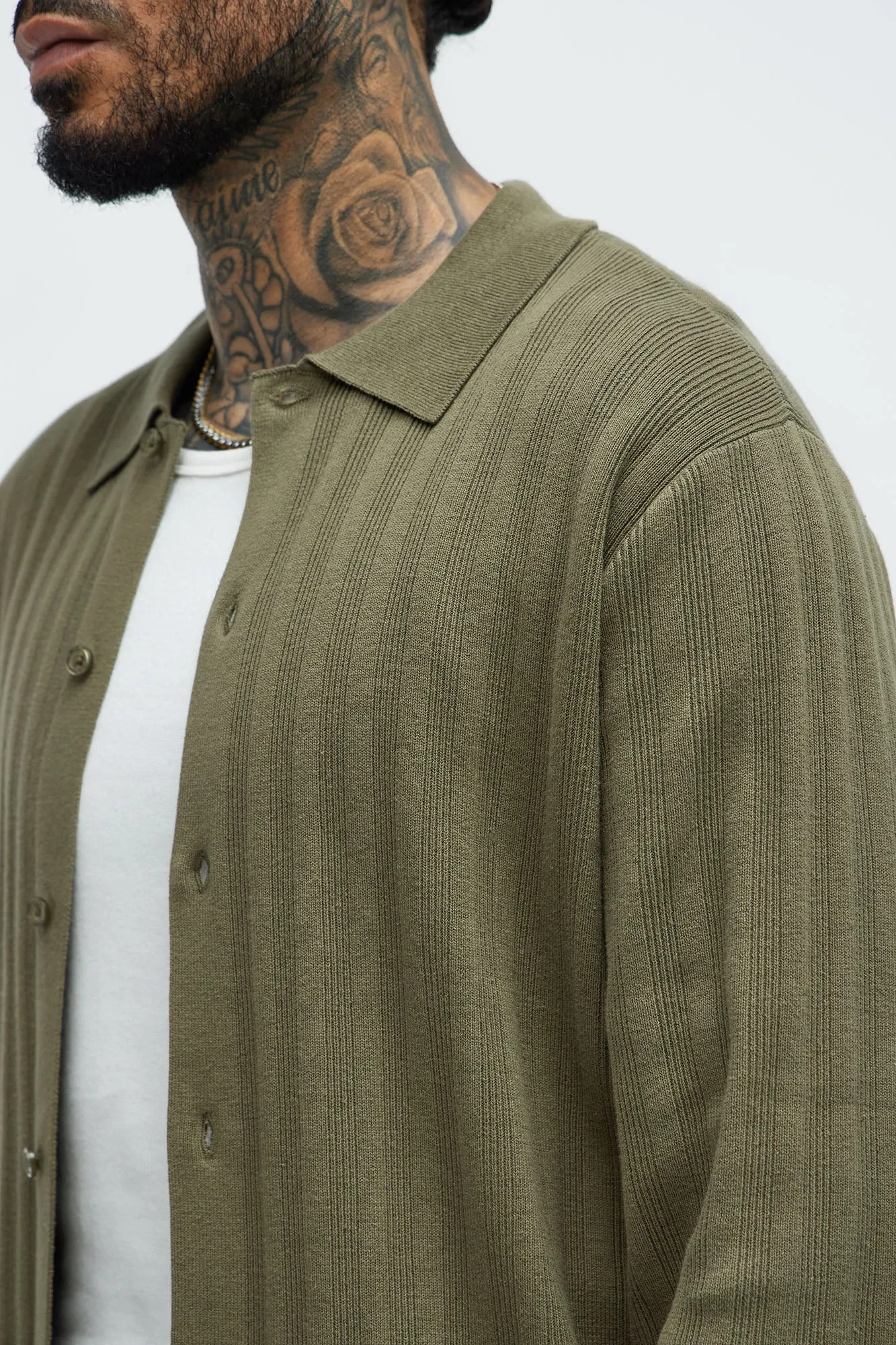 Always Knew Polo Cardigan - Olive