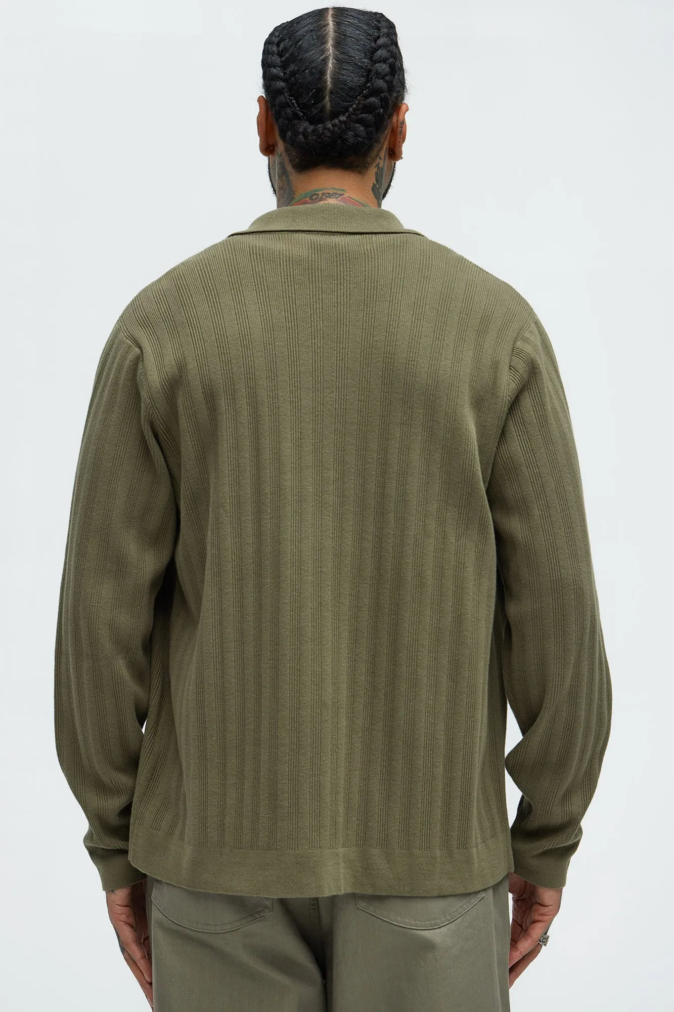 Always Knew Polo Cardigan - Olive