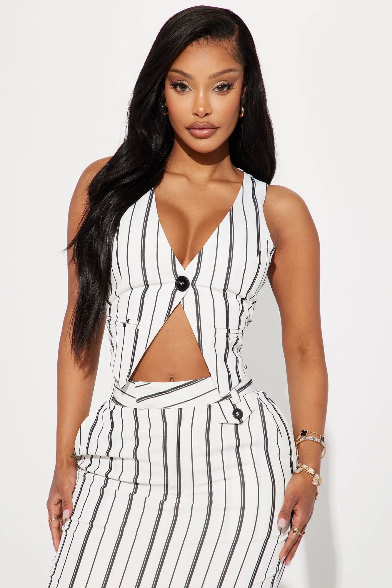 Always On Time Skirt Set - White/combo