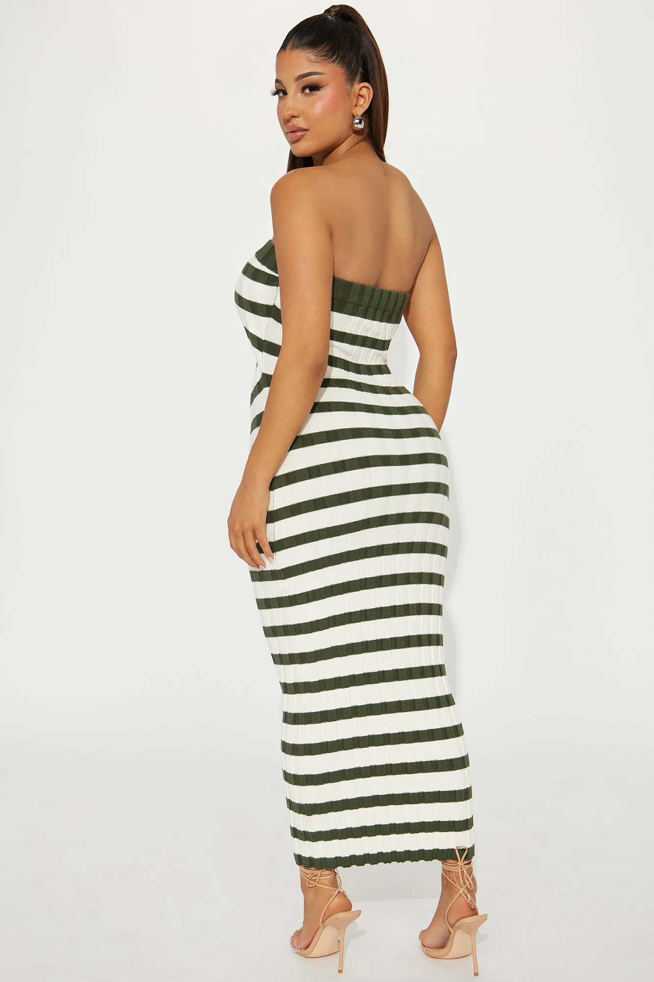 Amelia Sweater Maxi Dress - Olive/combo