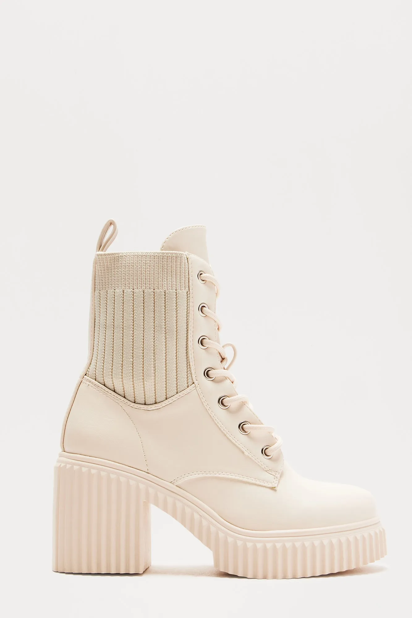 Ander Lace Up Booties - Ivory