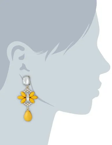 Aretes en Forma de Gota con Detalles de Cristal