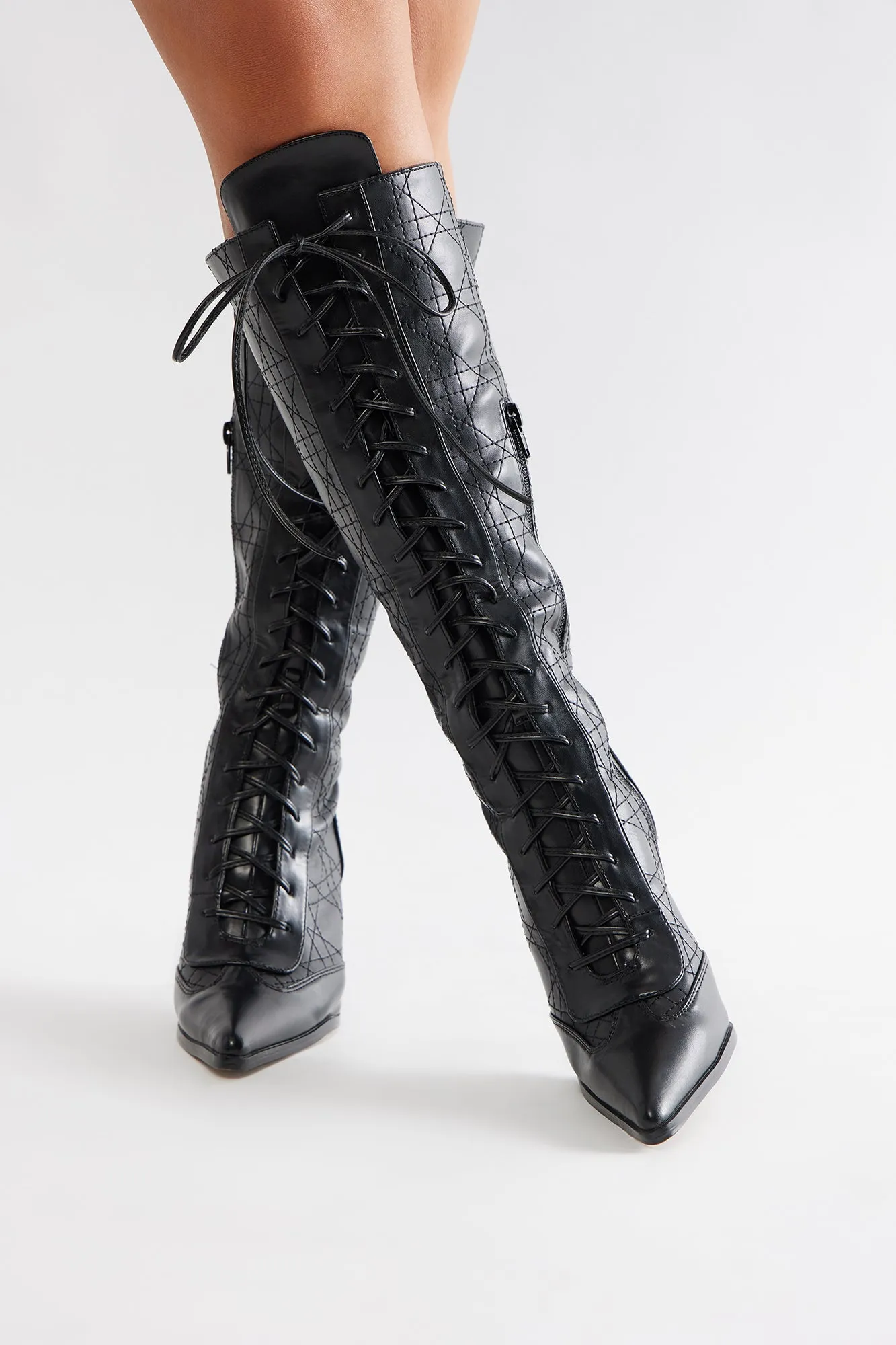 Ashton Lace Up Boots - Black