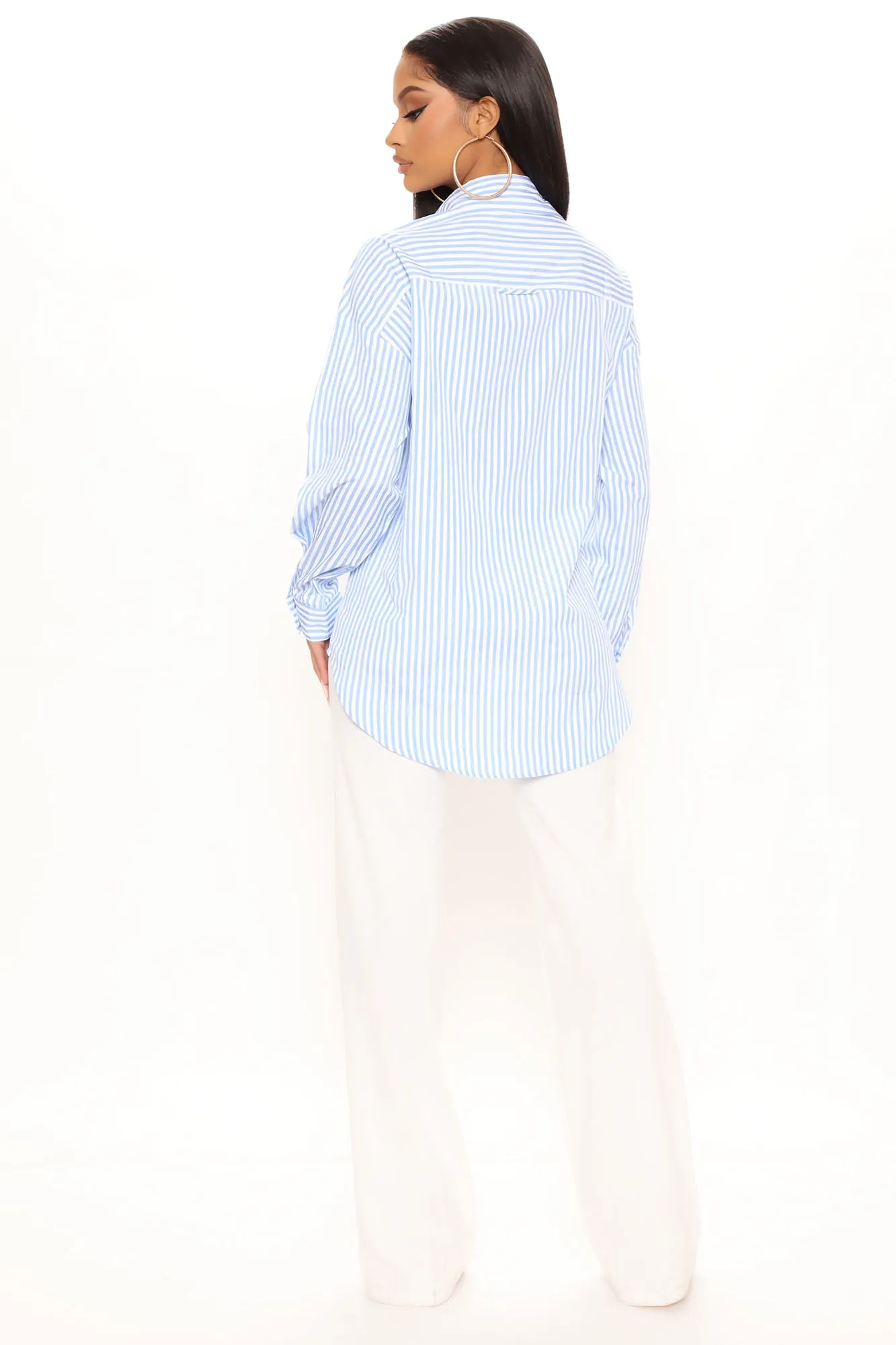 At The Stripe Time Poplin Shirt - Blue/combo