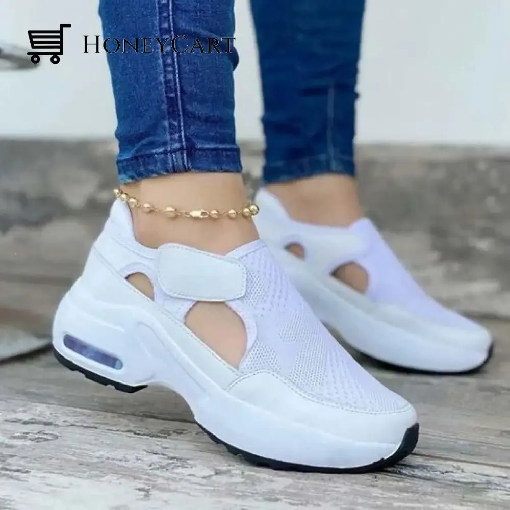 Autumn Women's Fashion Breathable Sneakers Comfortable Non-slip Sneakers Velcro Sneakers