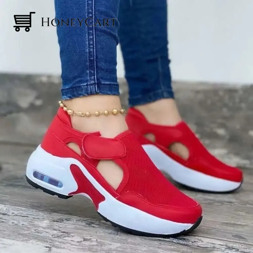 Autumn Women's Fashion Breathable Sneakers Comfortable Non-slip Sneakers Velcro Sneakers