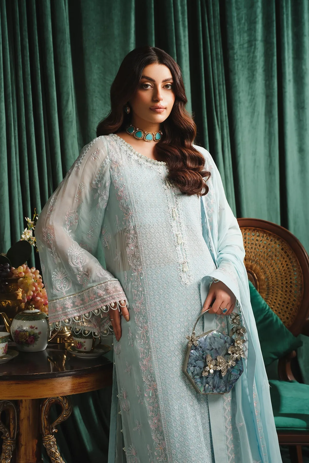 Ayla Paras By Pasha Unstitched 3 Piece Luxury Formals Collection'2024-PR108 : Skyline