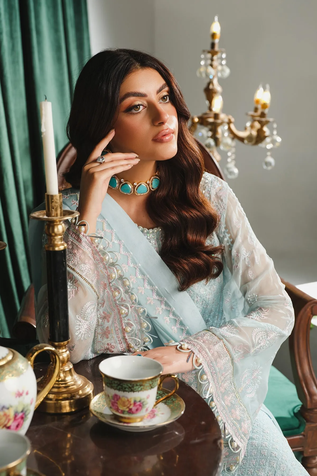 Ayla Paras By Pasha Unstitched 3 Piece Luxury Formals Collection'2024-PR108 : Skyline