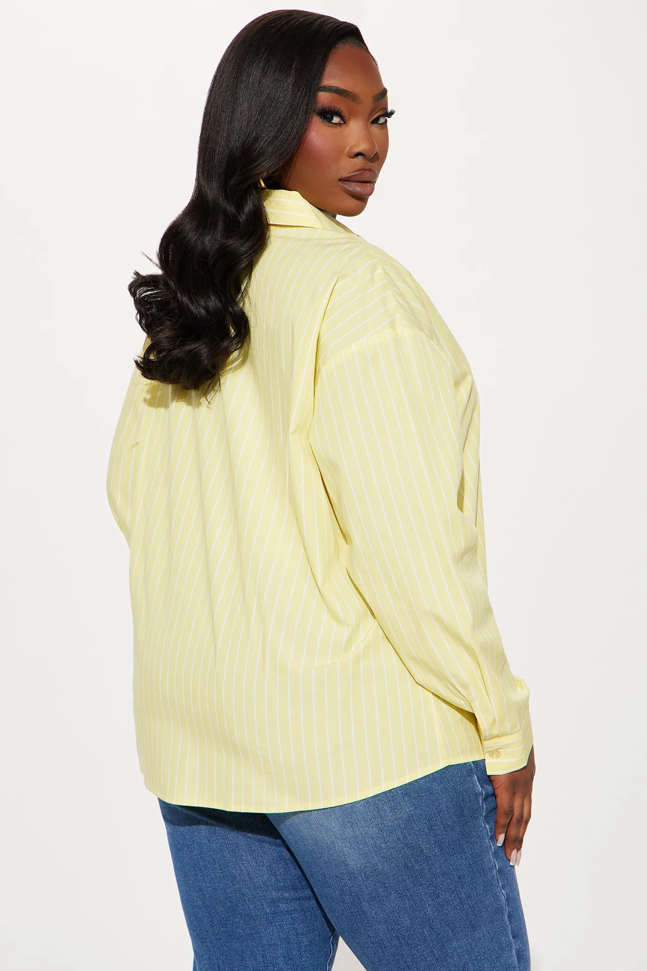 Azani Oversized Striped Shirt - Yellow