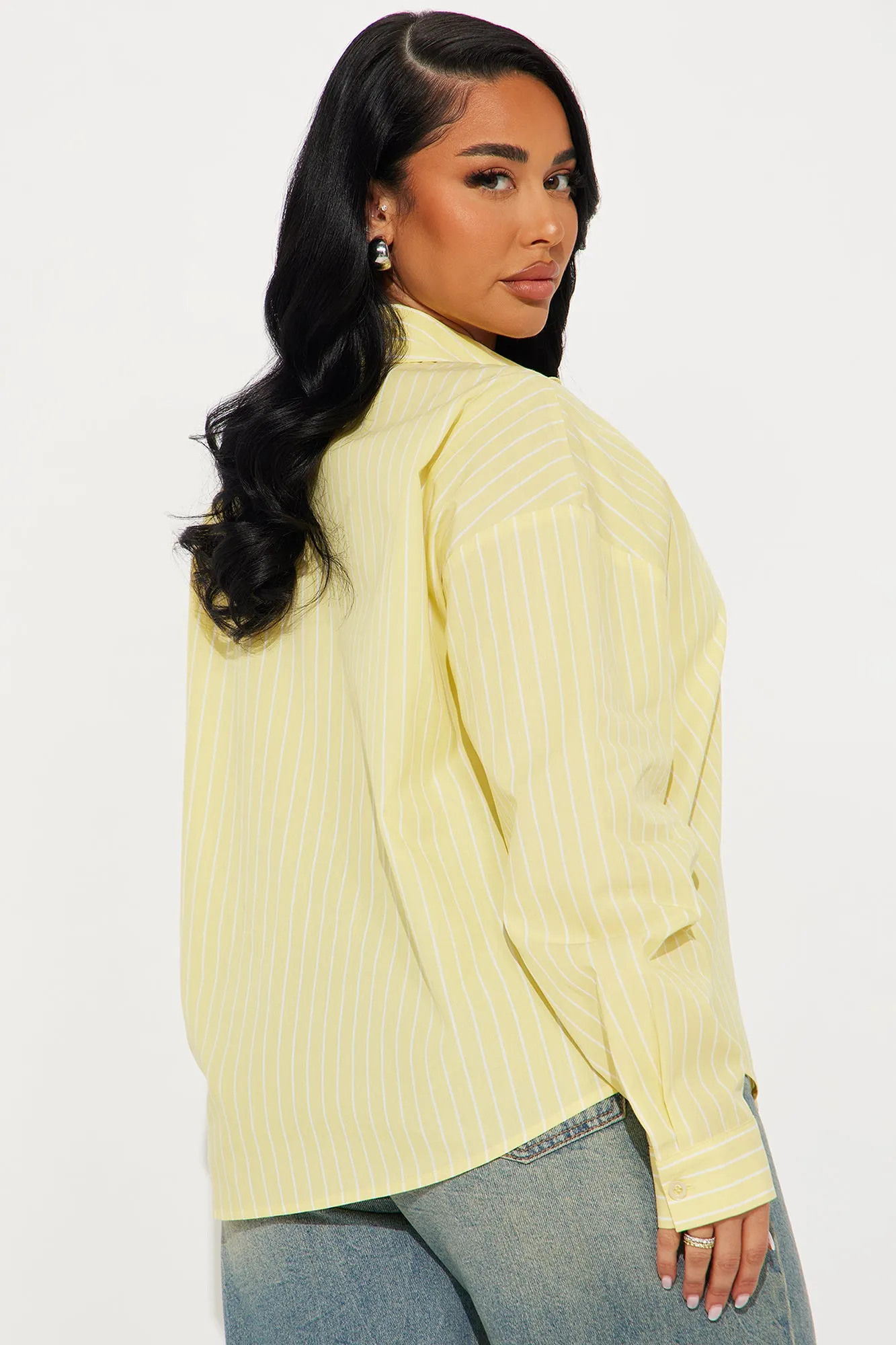 Azani Oversized Striped Shirt - Yellow