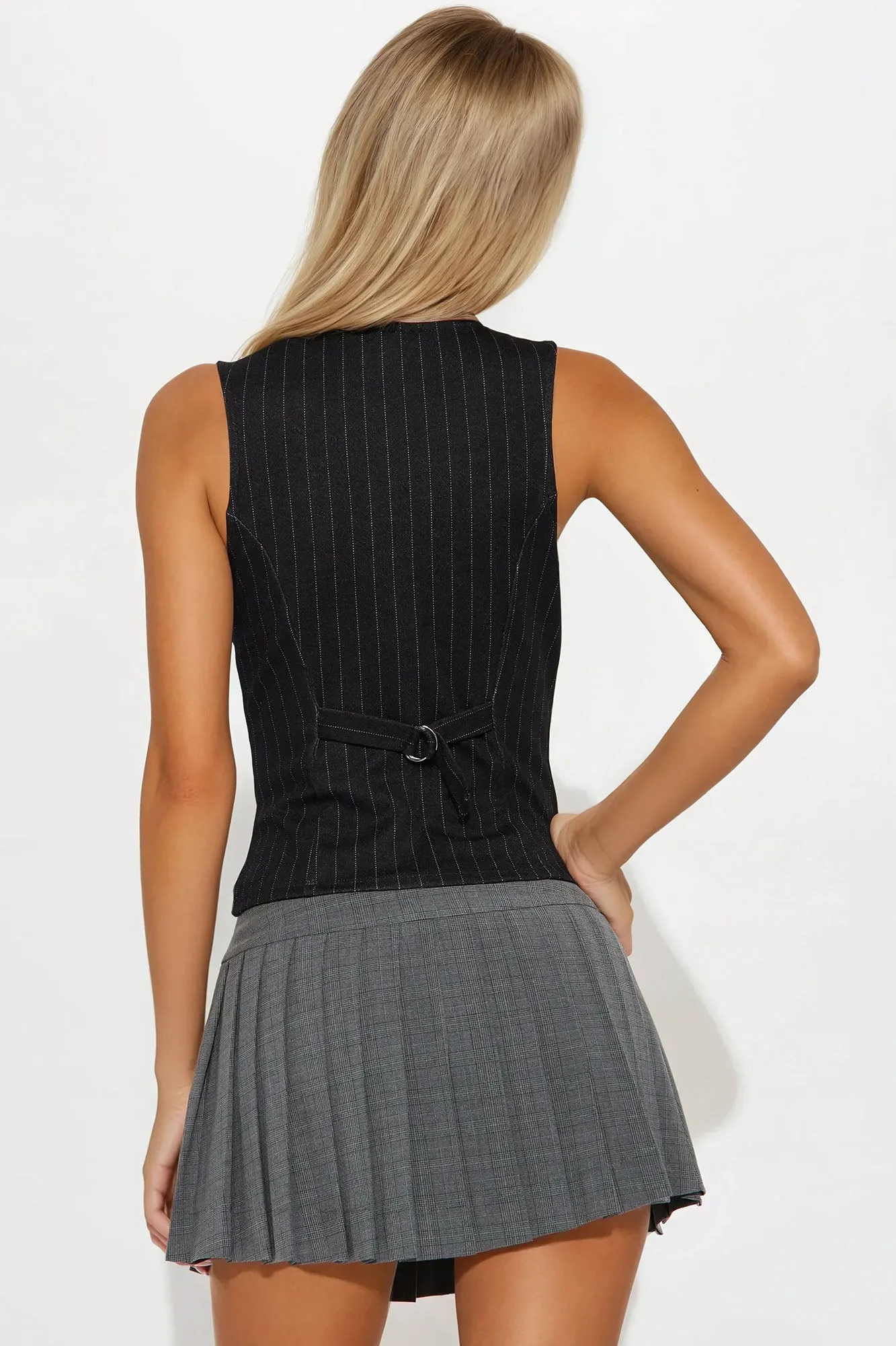 Back In The Office Vest Top - Black/combo