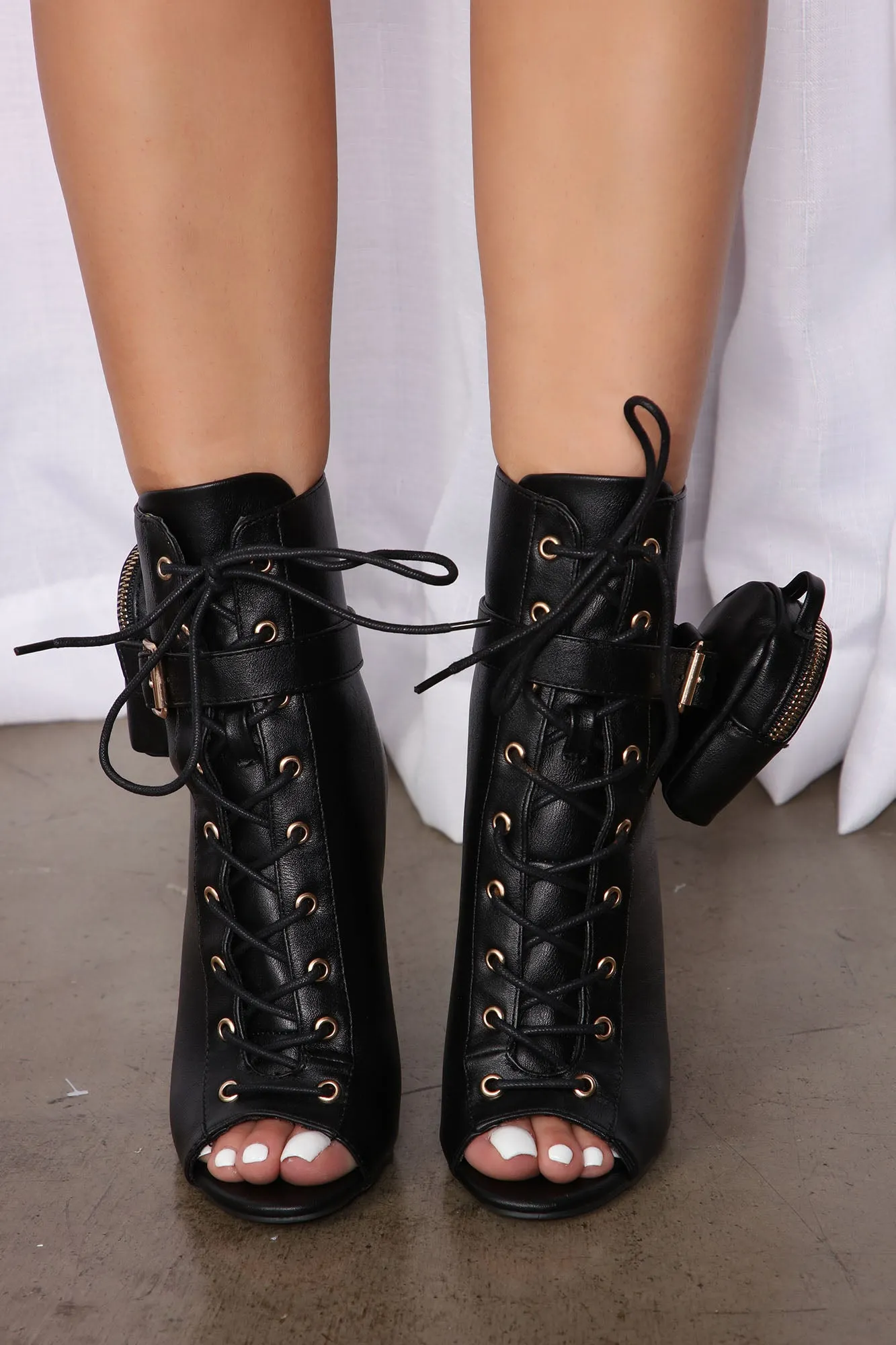 Bet On Me Peep Toe Booties - Black