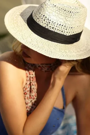 Bohemian Natural Tone Panama Straw Hat