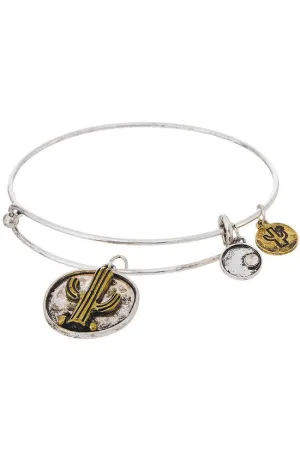 Cactus Silvertone Charm Bangle