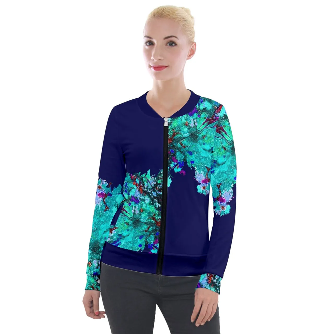 Chaqueta deportiva. FLOR AZUL