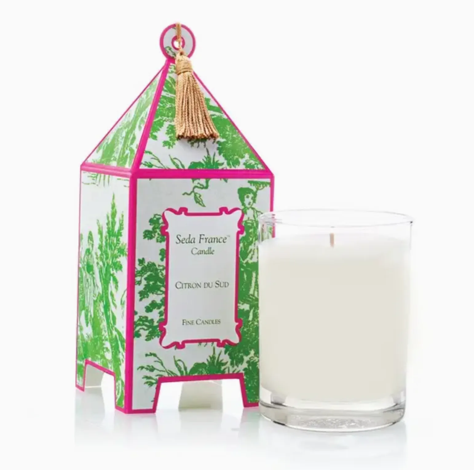 Citron Du Sud Classic Toile Pagoda Box Candle