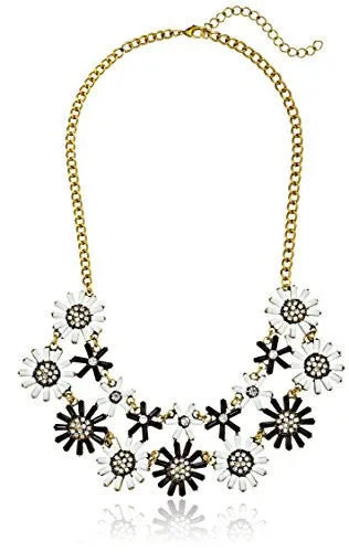 Collar Doble con Detalles de Flores Geometricas en Cristales