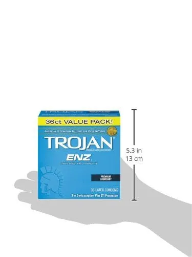 Condones Lubricados Trojan ENZ, Contiene 36