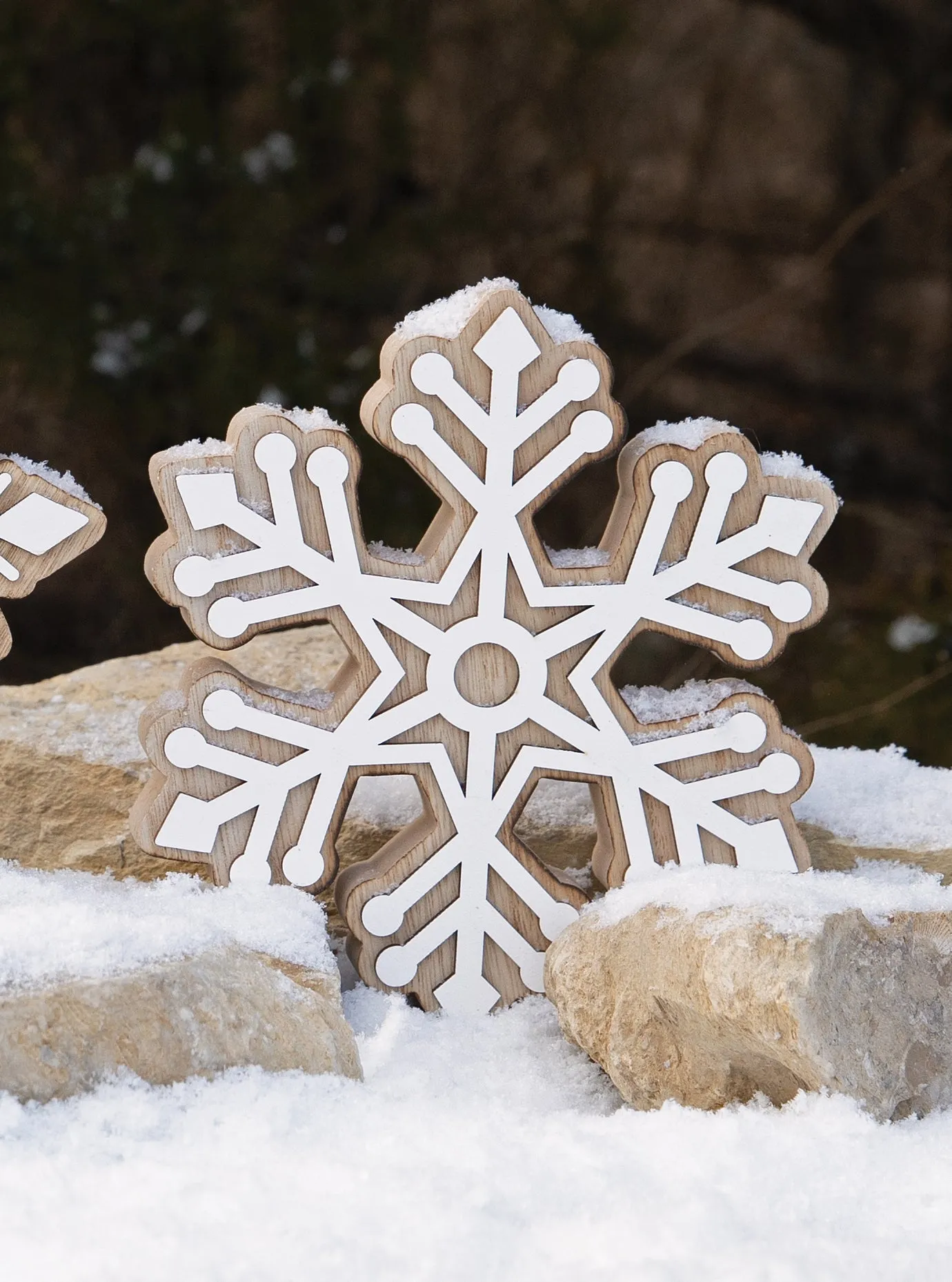 Copo de madera de mesa / Wood snowflake table top