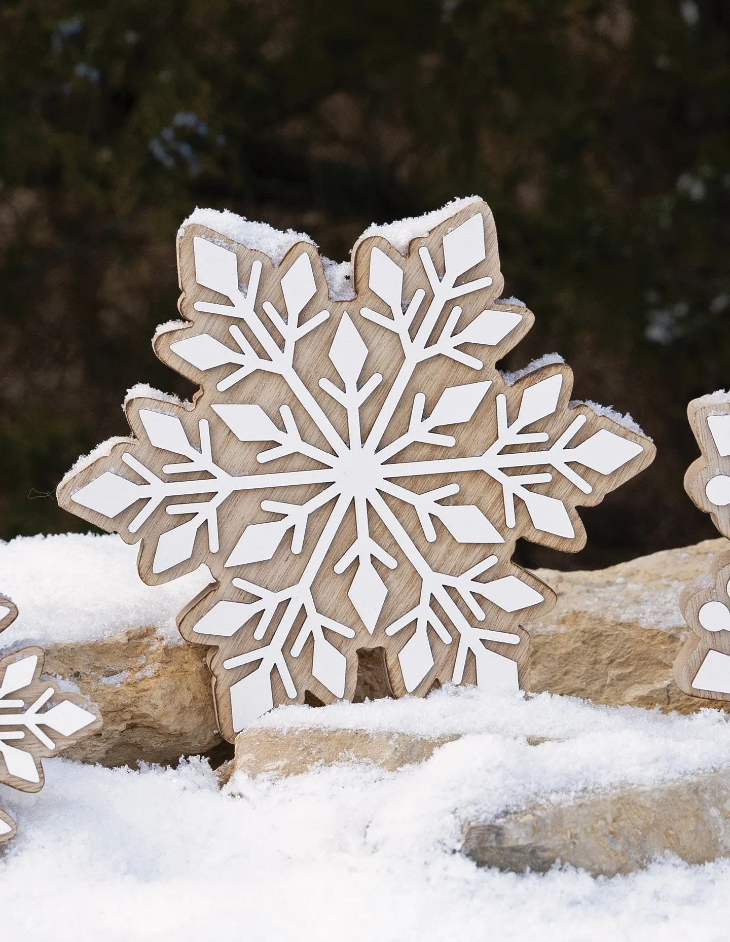 Copo de madera de mesa / Wood snowflake table top