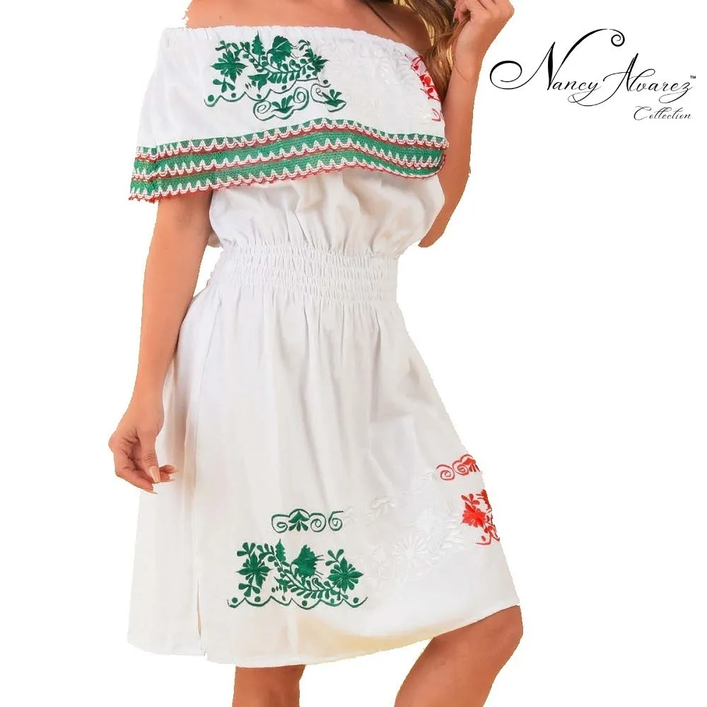 Embroidered Dress NA-TM-77309 White