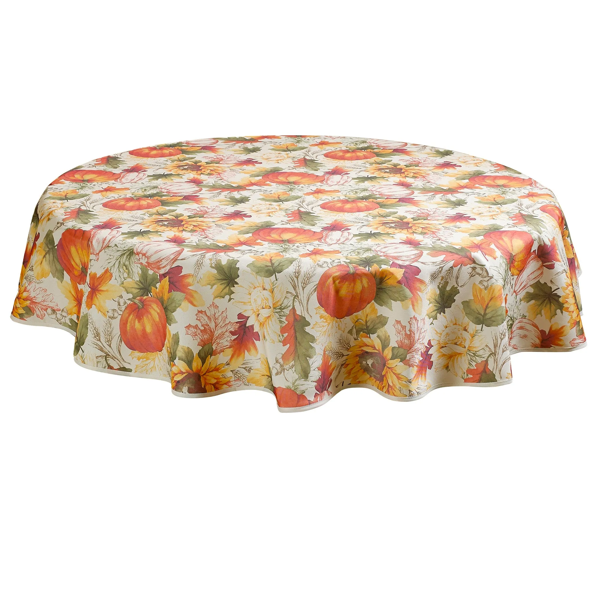 European Fall Harvest Pumpkins and Autumn Leaves Tablecloths