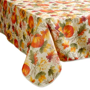 European Fall Harvest Pumpkins and Autumn Leaves Tablecloths