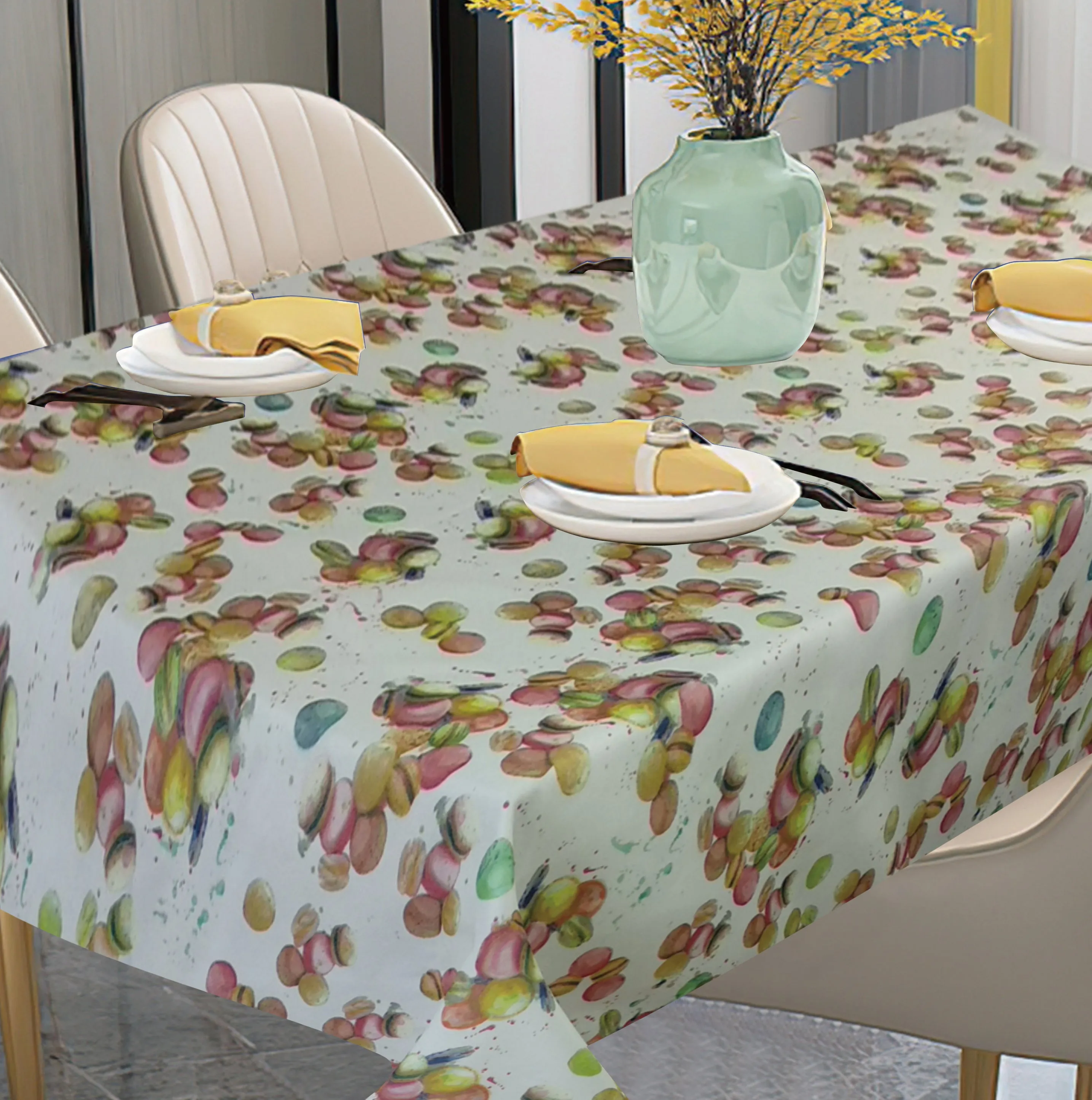 European Macaron Biscuits Pattern Tablecloths