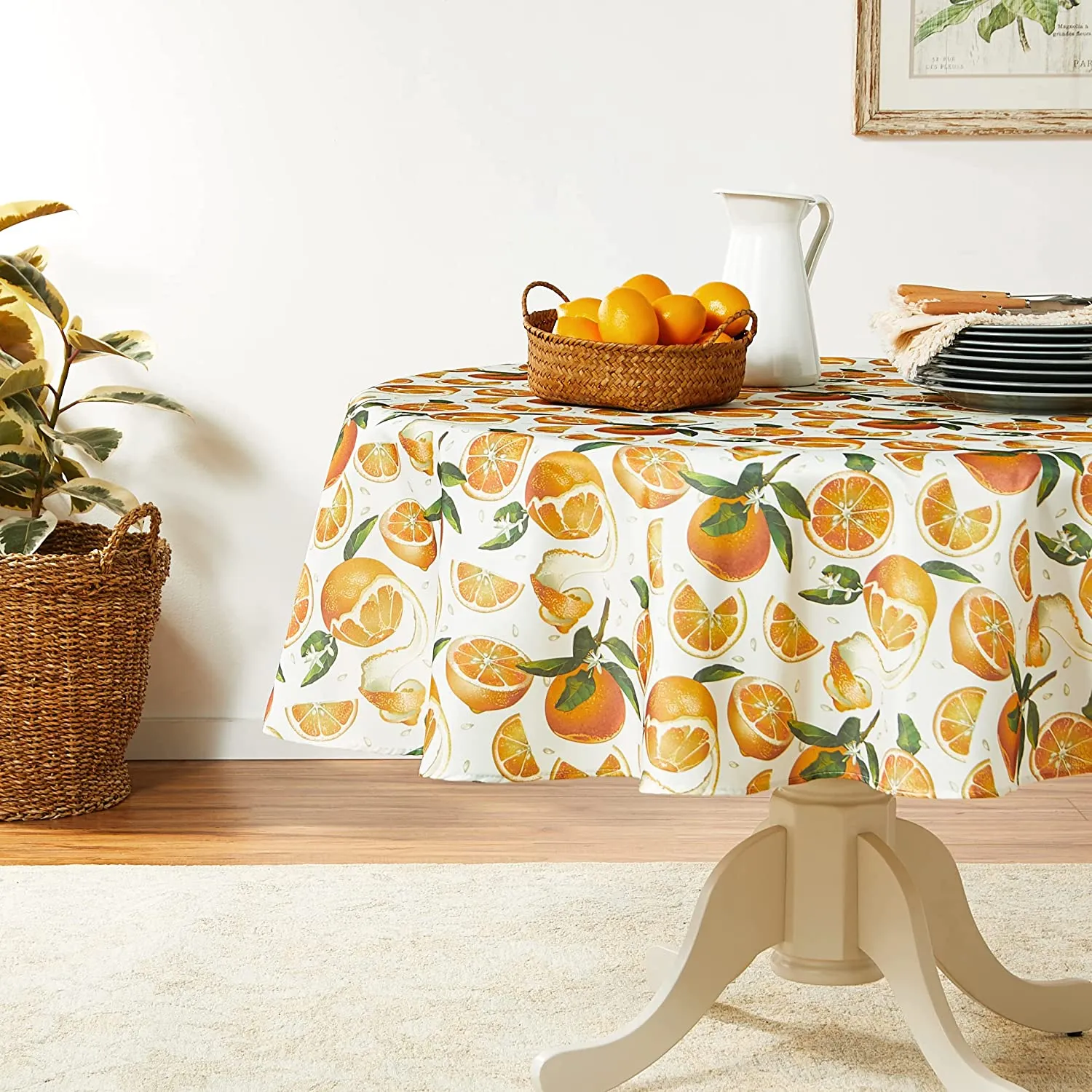 European Oranges Citrus Floral Pattern Tablecloths