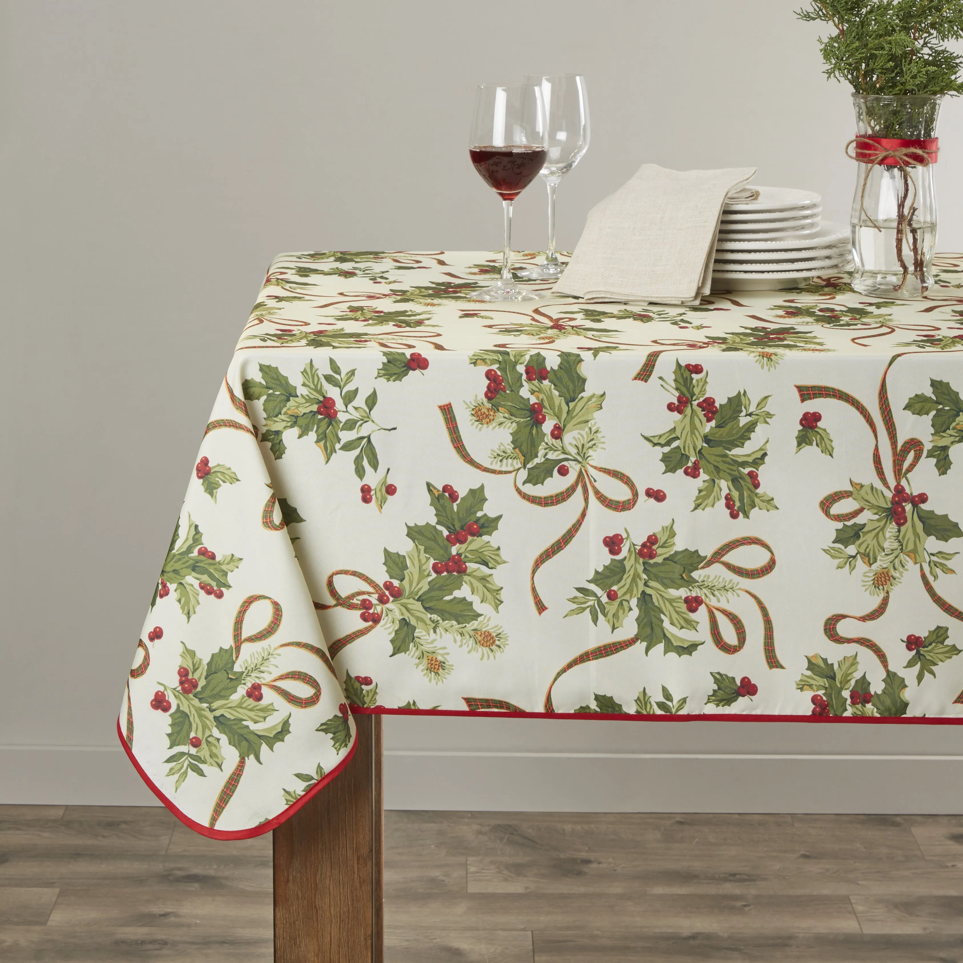 European Seasonal Christmas Ribbons  Tablecloths