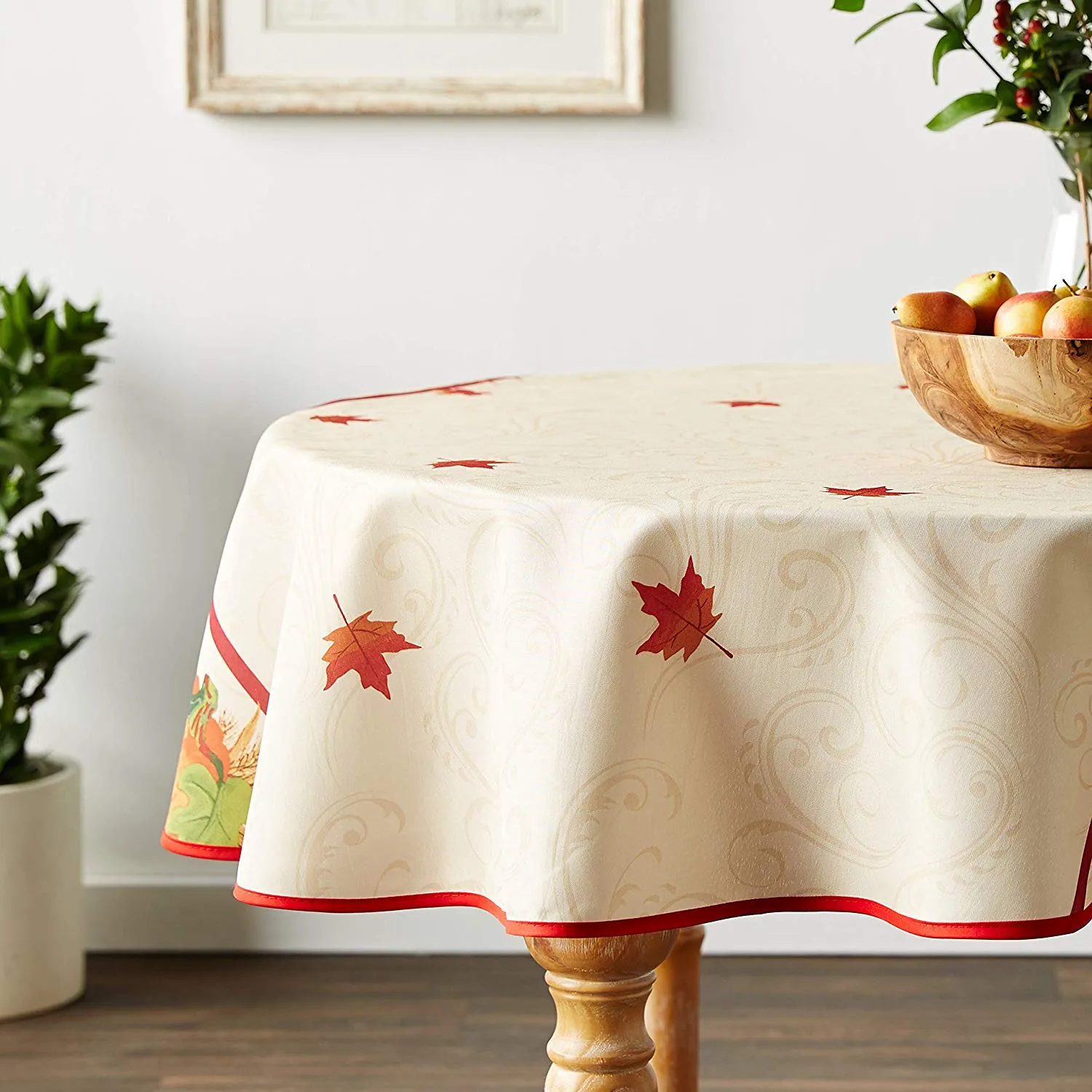 Fall Harvest Thanksgiving Autumn Leaves Sunflowers Fruits Pumpkins Tapestry Pattern Tablecloths