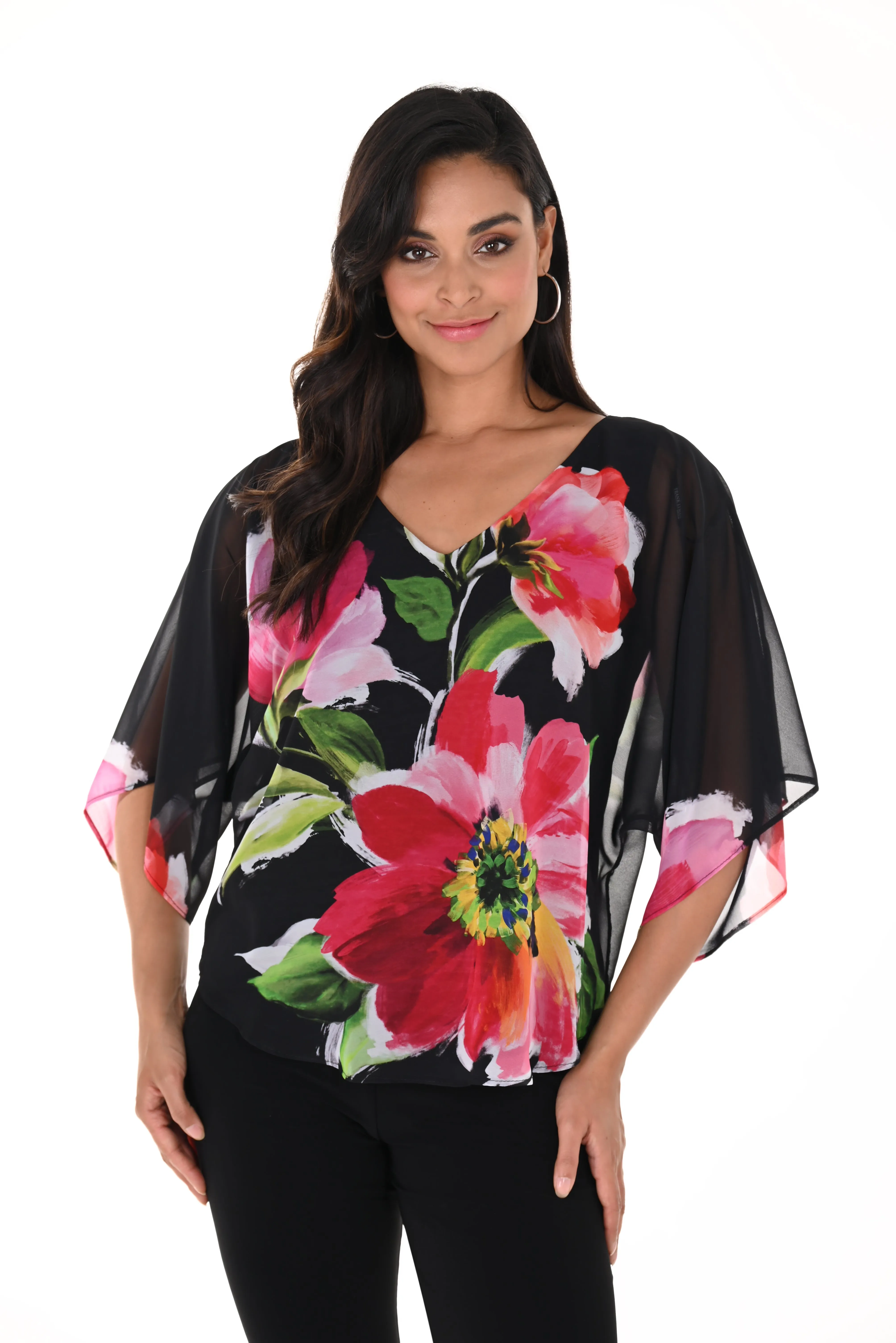 FLORAL CHIFFON TOP