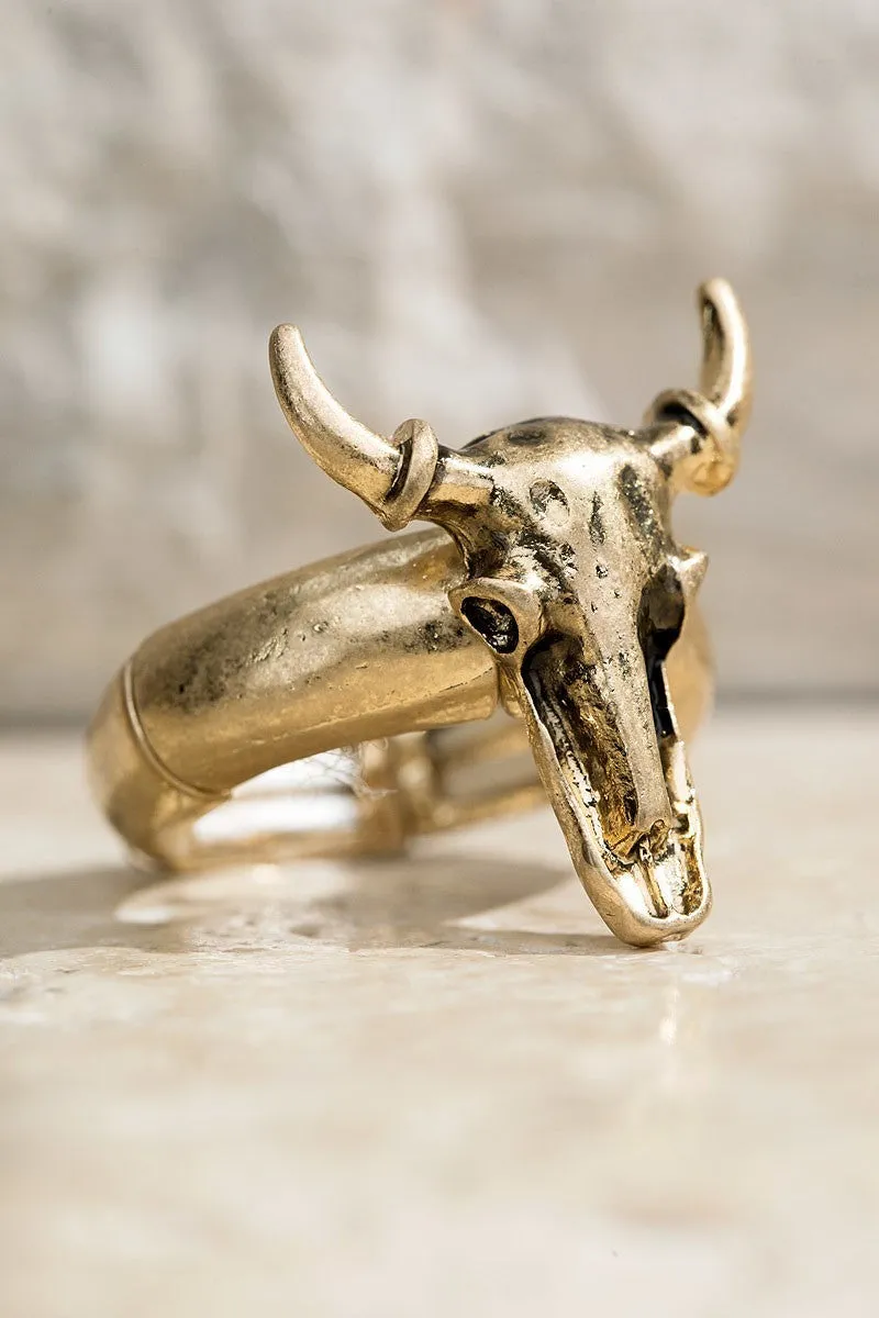 Goldtone Steer Metal Ring