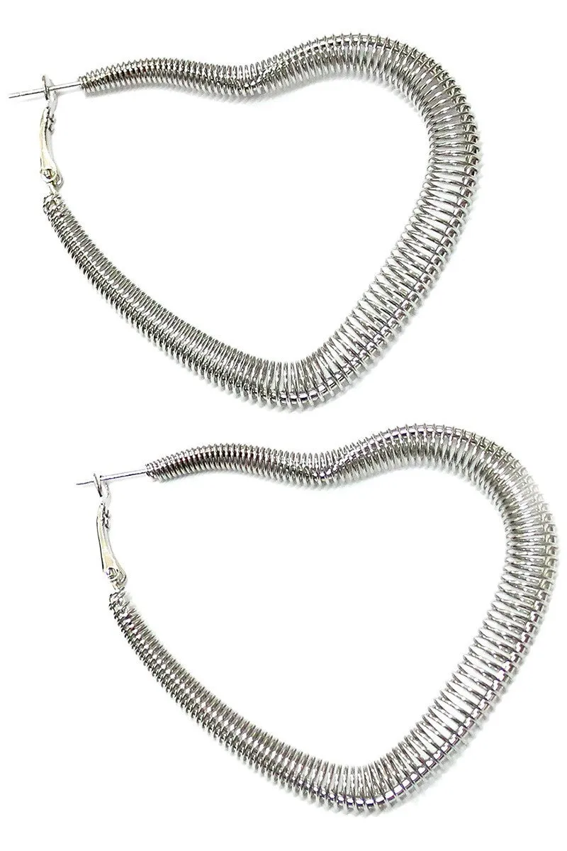 Heart Textured Hoop Earrings