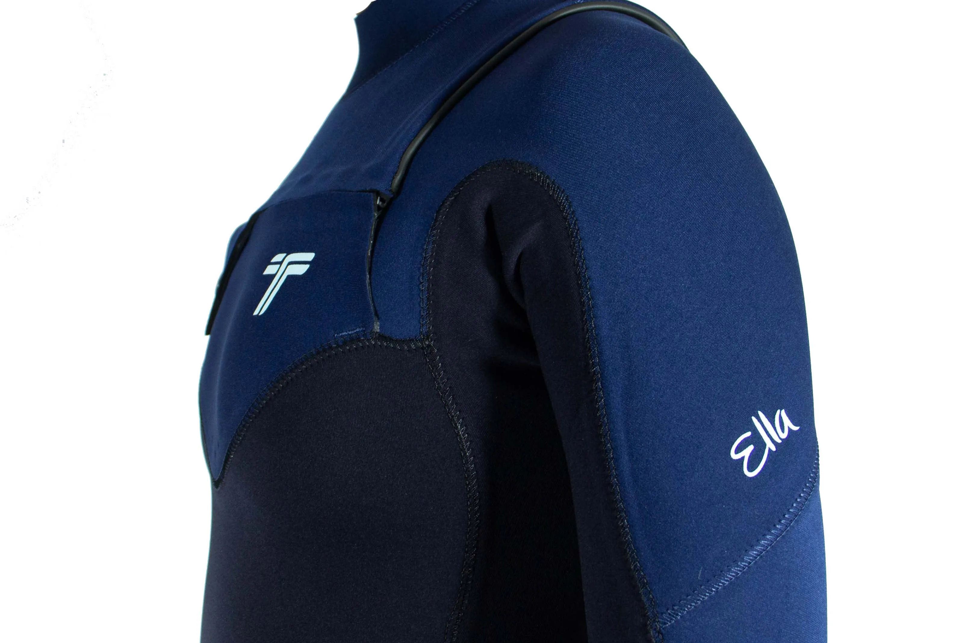 Long John 3.2 mm Ella Zip - Chest Zip - Preto / Azul Marinho