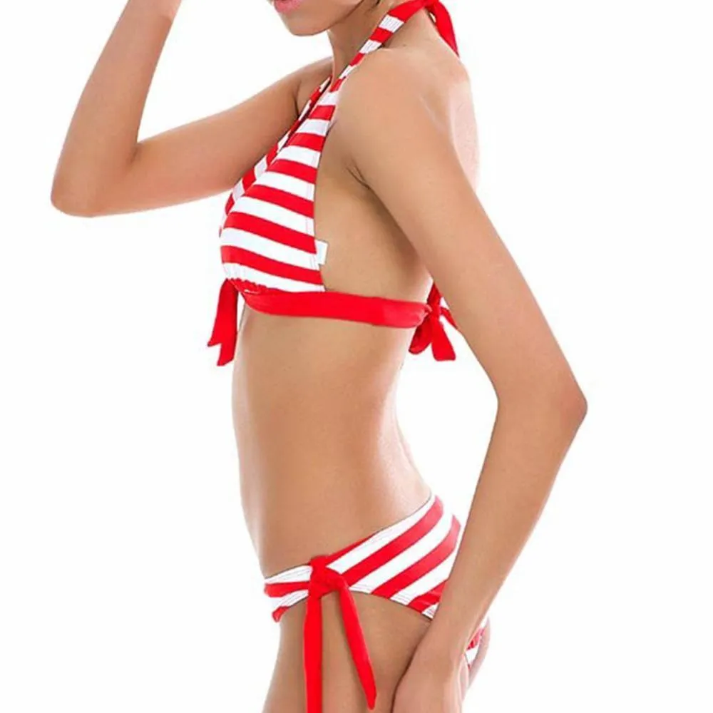 M06801 Halter Bikinis Women Swimsuit Retro Swimwear