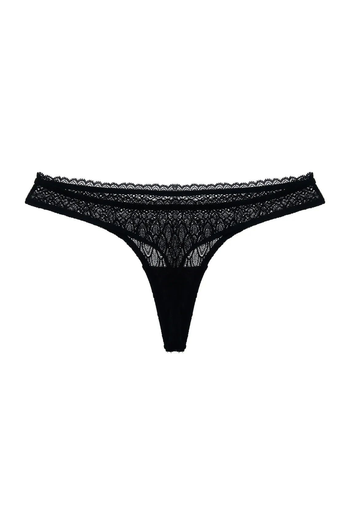 Panty negro en encaje para mujer