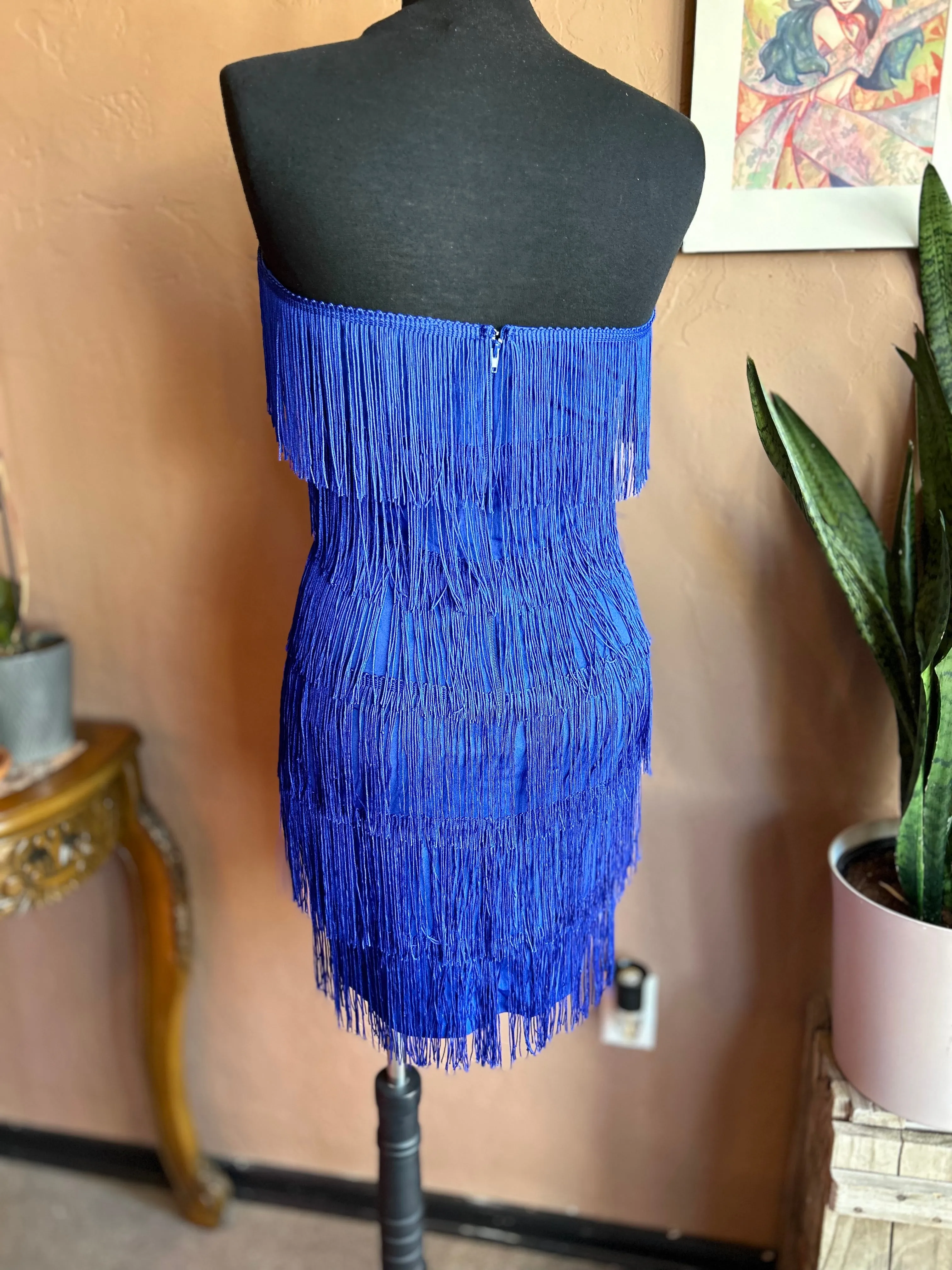 Royal Blue Great Gatsby Mini Cocktail Dress