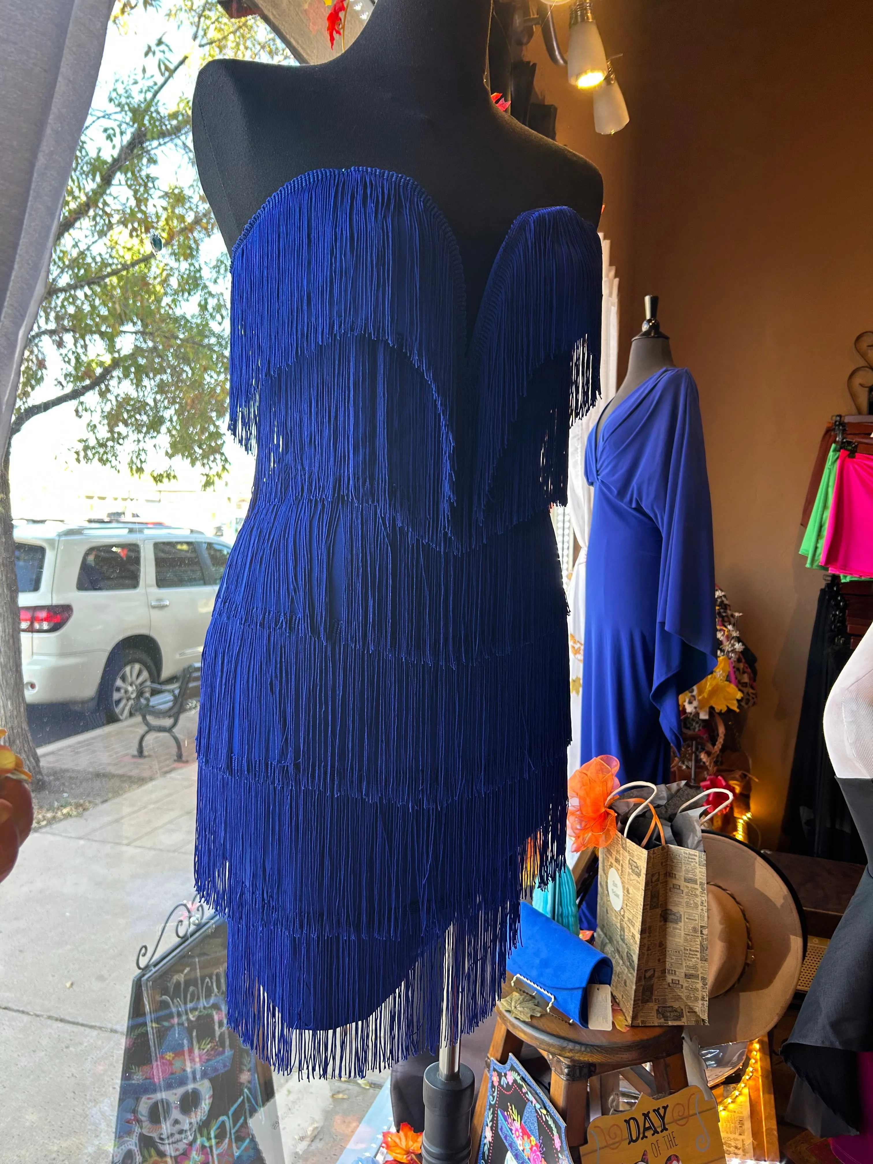 Royal Blue Great Gatsby Mini Cocktail Dress