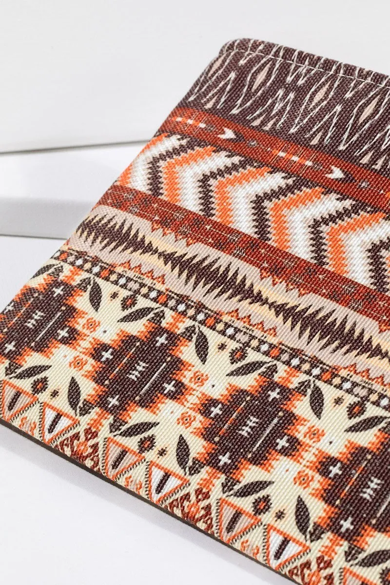 Rust Ethnic Print Wristlet