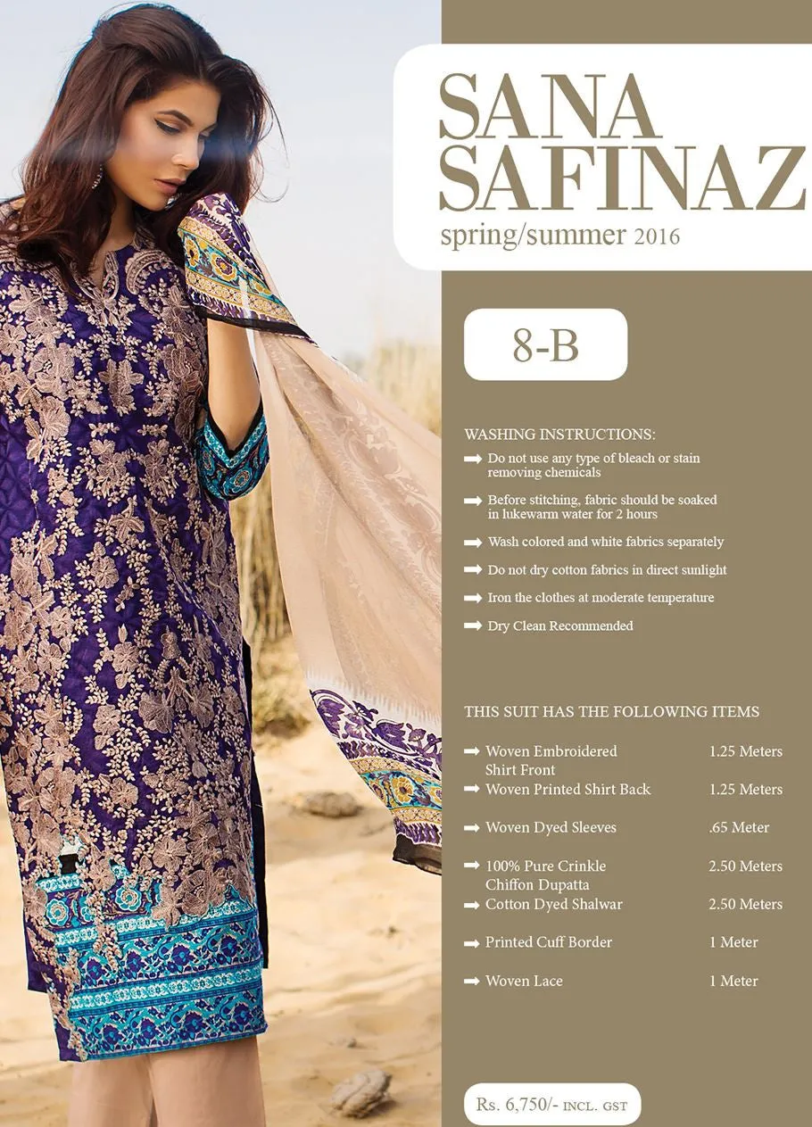 Sana Safinaz Spring/Summer Lawn Collection 2016 – 08B