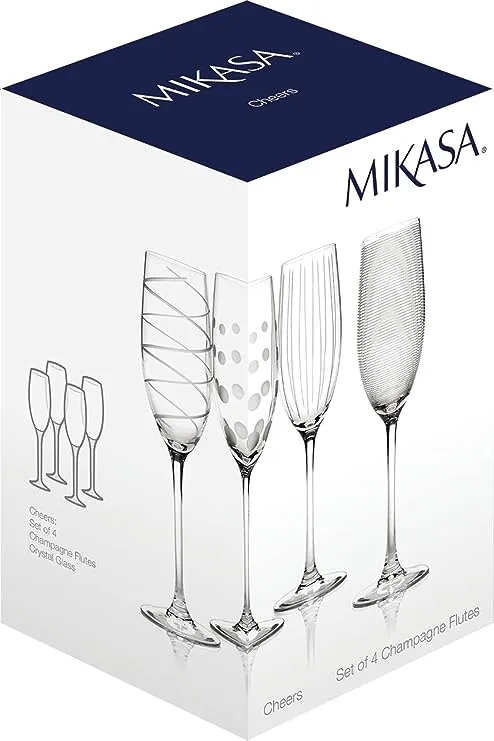 Set 4 copas champan alta Mikasa