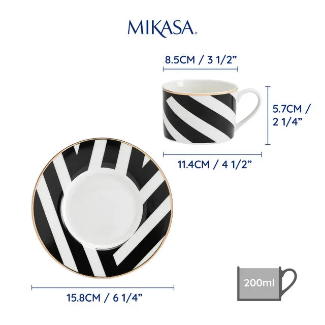 Set de 2 tazas de te y plato a conjunto.