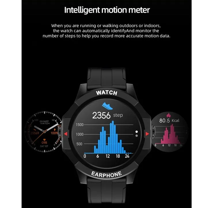 Smart watch con audífonos Bluetooth incluídos