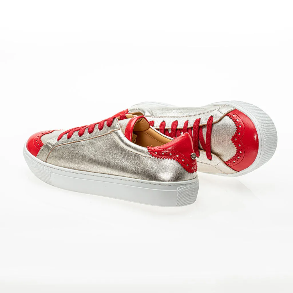 Steps Sneakers Silver and Red Intense